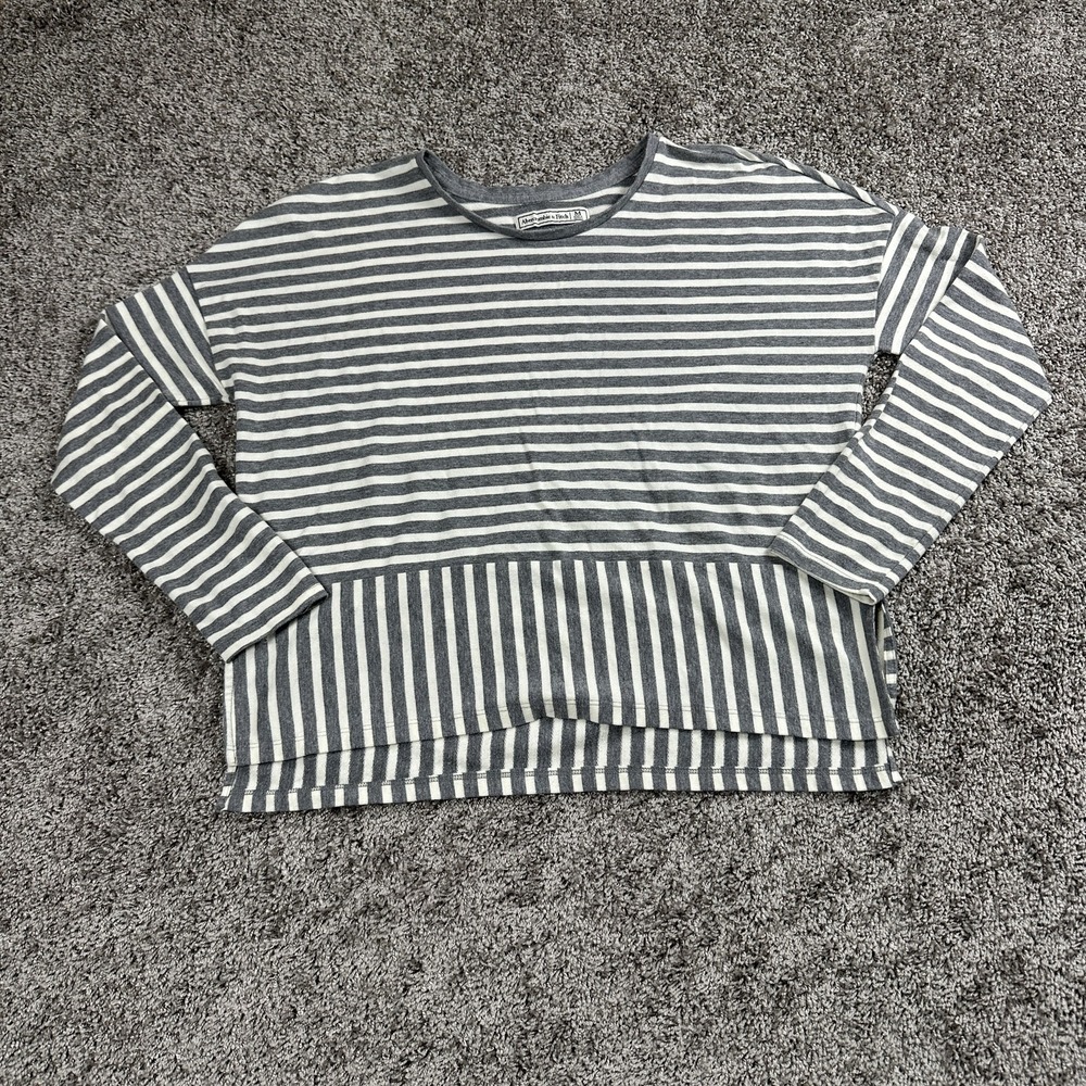 Abercrombie & Fitch Top Womens Medium Striped Long Sleeve Clean Girl Coastal